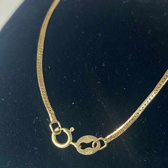 14K YELLOW GOLD vintage flat shiny bracelet REAL GOLD 7” - Picture 4 of 9